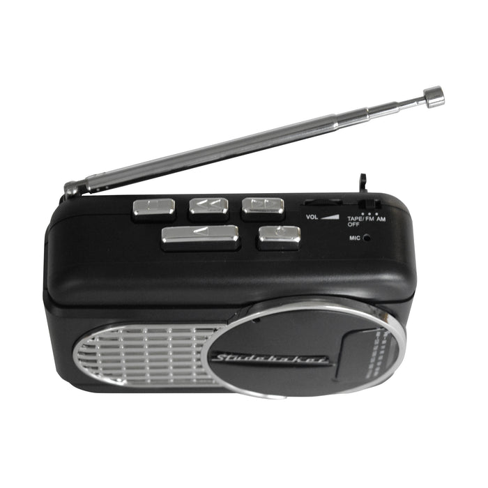 Studebaker Walkabout II Personal Stereo Cassette Player with AM/FM Stereo Radio and Built-in Speaker