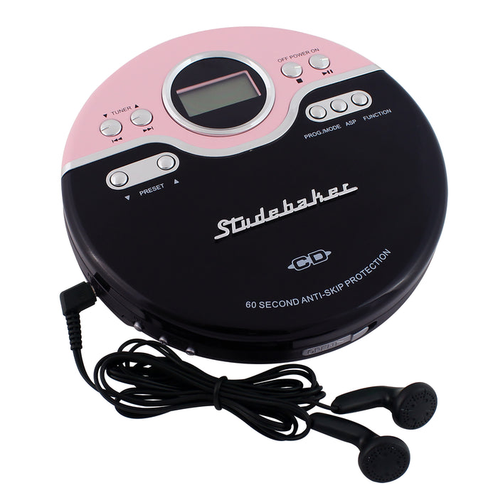 Studebaker Retro Joggable Personal CD Player with FM Radio