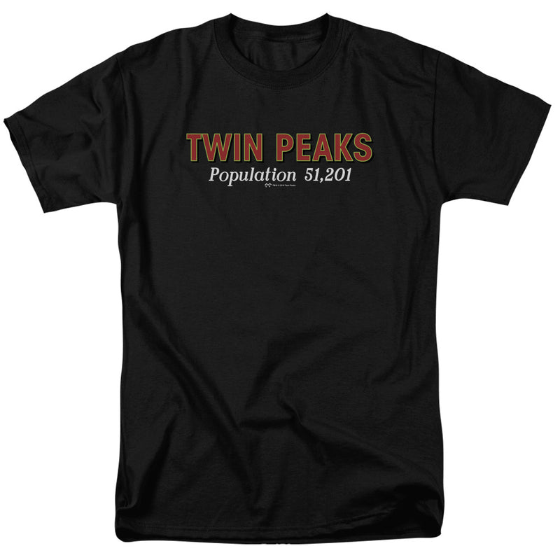 T-Shirt featuring design named Twin Peaks - Population (Black), product image 1 of 2