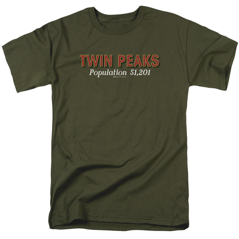 T-Shirt featuring design named Twin Peaks - Population (Green)