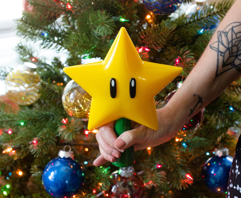 Super Mario Bros. 7-Inch Super Star Light-Up Holiday Tree Topper Decoration product image 4 of 9