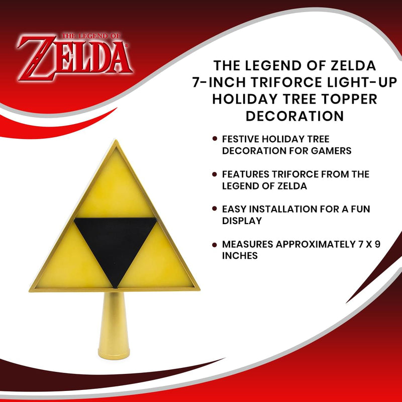 The Legend of Zelda 7-Inch Triforce Light-Up Holiday Tree Topper Decoration product image 7 of 9