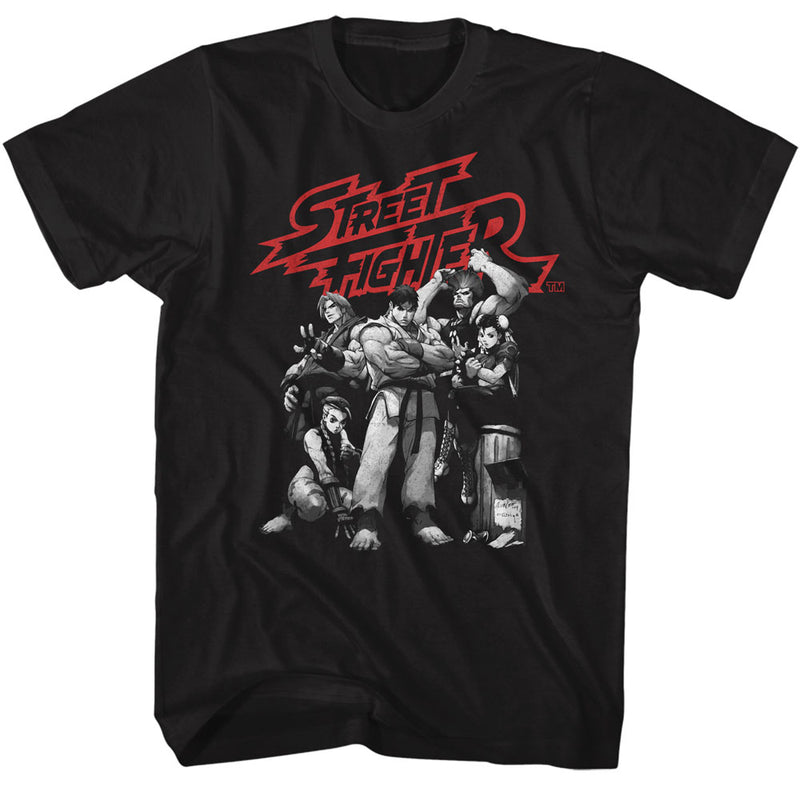 T-Shirt featuring design named Street Fighter - B&W Character Group