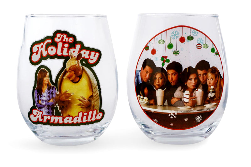 Friends Holiday Stemless Wine Glass Collectible 2-Pack | Each Holds 20 Ounces product image 1 of 7