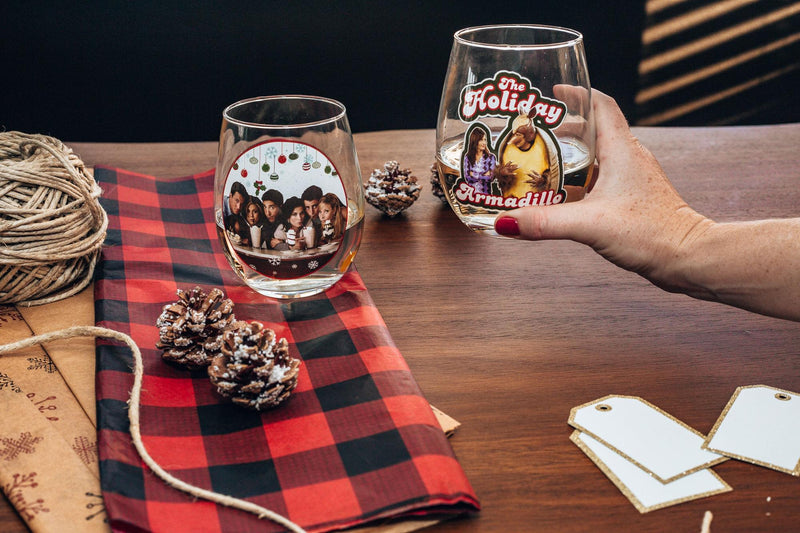 Friends Holiday Stemless Wine Glass Collectible 2-Pack | Each Holds 20 Ounces product image 4 of 7