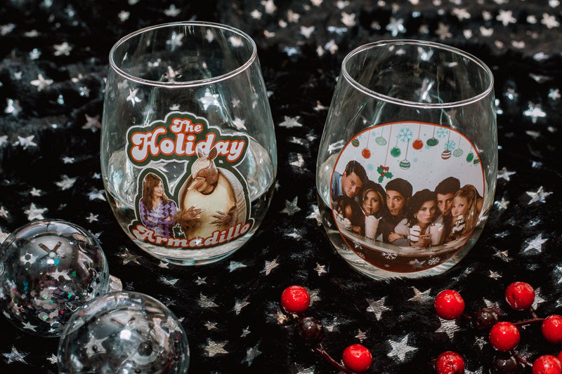 Friends Holiday Stemless Wine Glass Collectible 2-Pack | Each Holds 20 Ounces product image 5 of 7