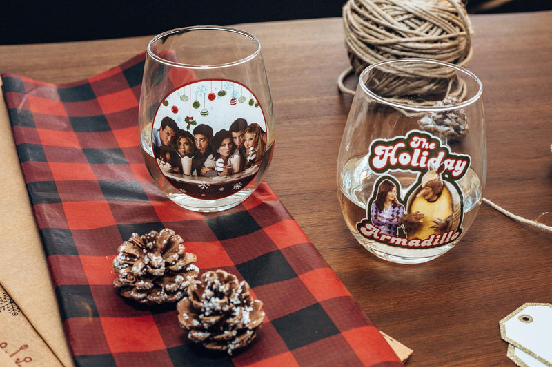 Friends Holiday Stemless Wine Glass Collectible 2-Pack | Each Holds 20 Ounces product image 6 of 7