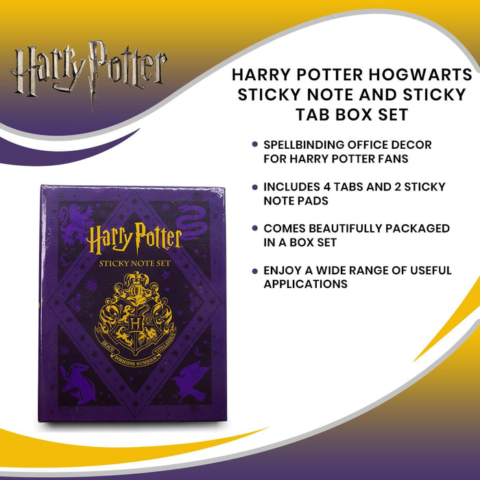 Harry Potter Hogwarts Sticky Note and Tab Box Set | Free Shipping ...