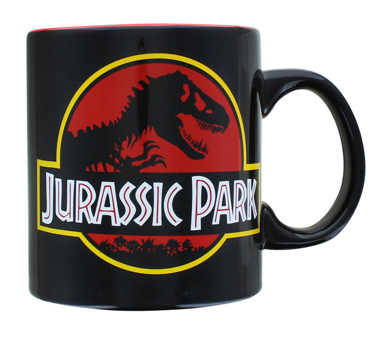 Jurassic Park Logo Black Ceramic Mug | Holds 20 Ounces