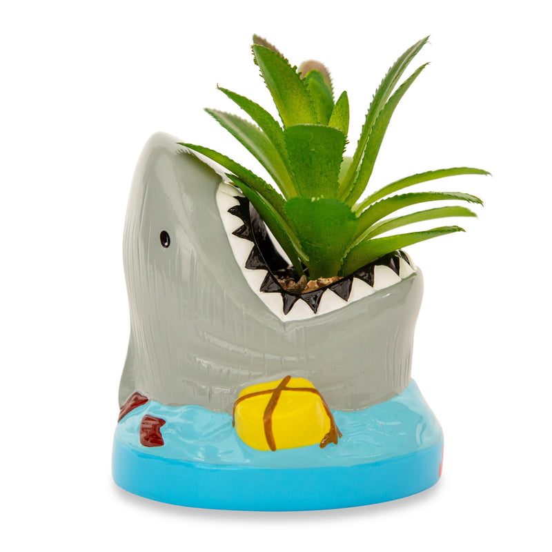 JAWS Shark 4-Inch Ceramic Mini Planter With Artificial Succulent product image 3 of 8