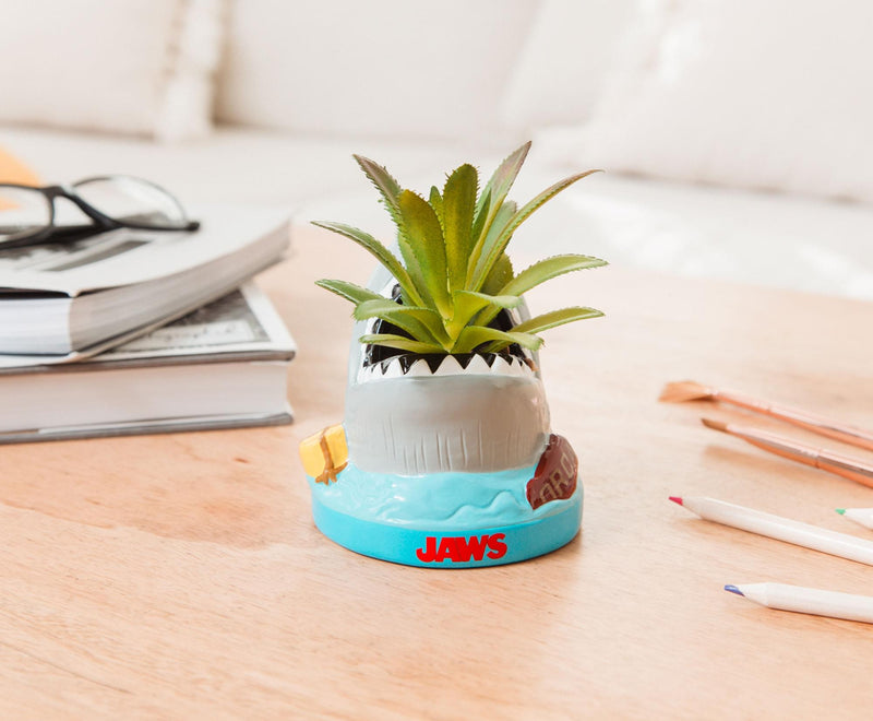 JAWS Shark 4-Inch Ceramic Mini Planter With Artificial Succulent product image 7 of 8
