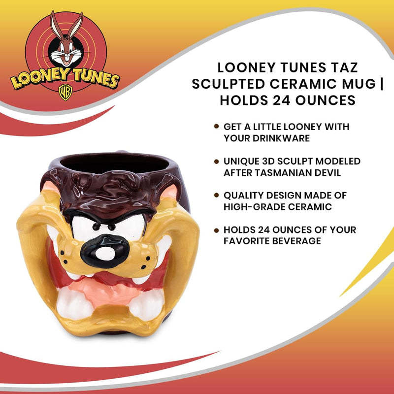 Looney Tunes Taz Sculpted Ceramic Mug | Holds 24 Ounces product image 7 of 7