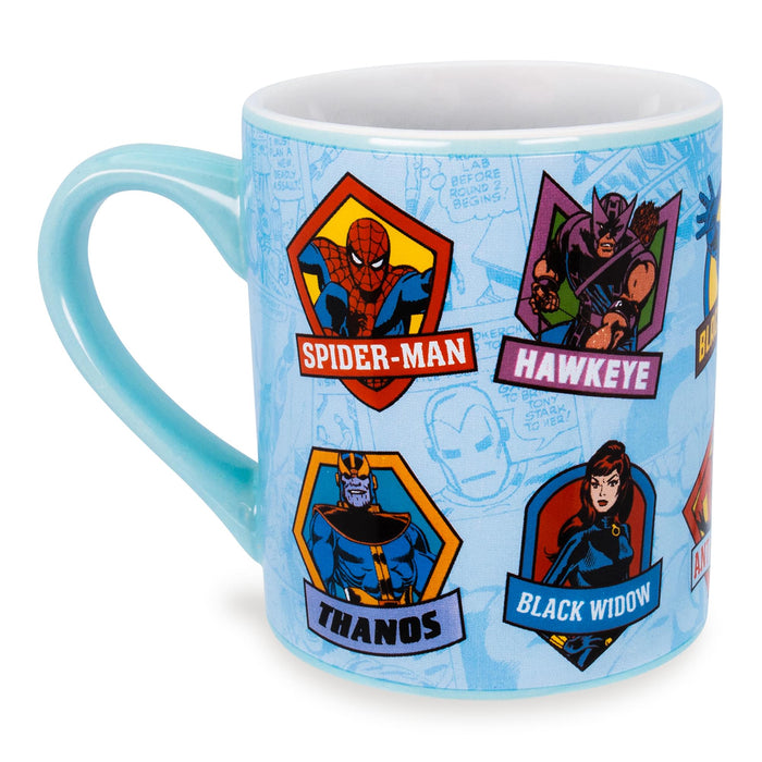 Avenger Marvel Comics Character Badges Ceramic Mug | Holds 14 Ounces