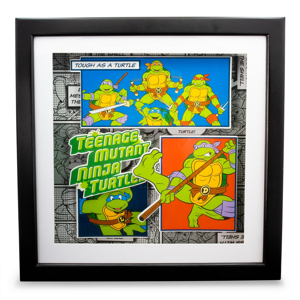 Teenage Wall MeTV Art Mutant 3D Frame Shadow Wood Turtles Box Ninja | x Mall 14 —