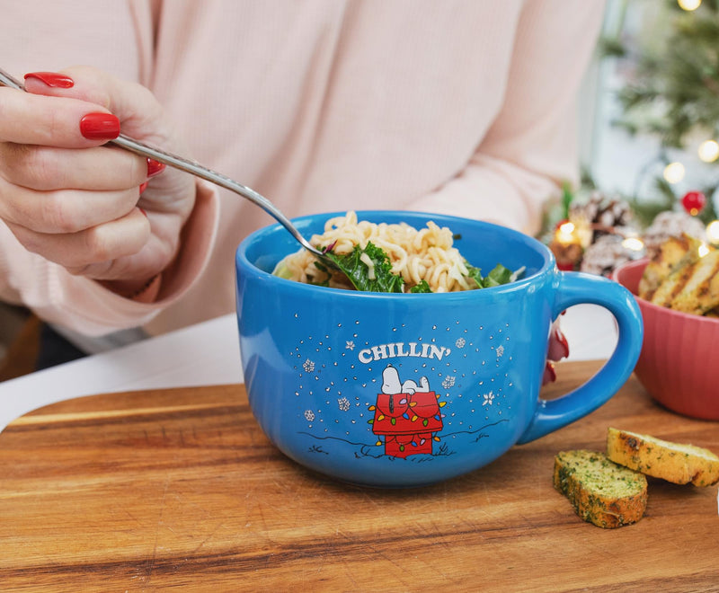 Peanuts Snoopy "Chillin" Ceramic Soup Mug With Vented Lid | Holds 24 Ounces product image 7 of 8