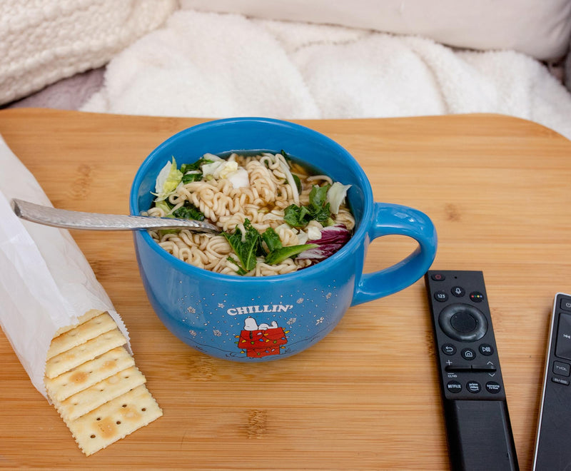Peanuts Snoopy "Chillin" Ceramic Soup Mug With Vented Lid | Holds 24 Ounces product image 8 of 8
