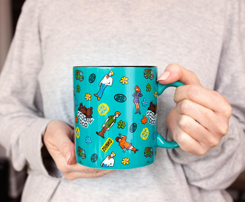 Scooby-Doo Sticker Pattern Ceramic Mug | Holds 20 Ounces product image 3 of 8