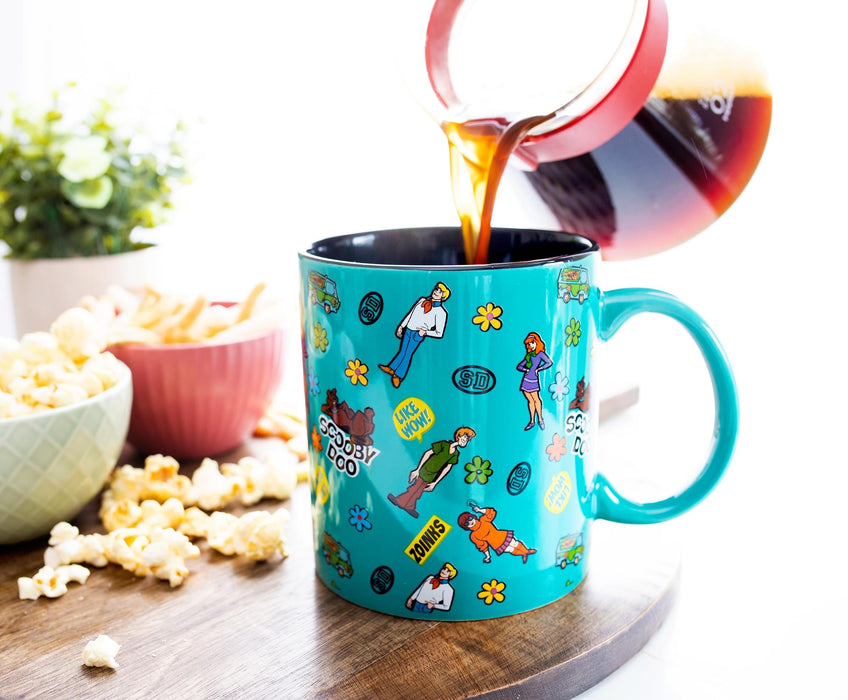Scooby-Doo Sticker Pattern Ceramic Mug | Holds 20 Ounces