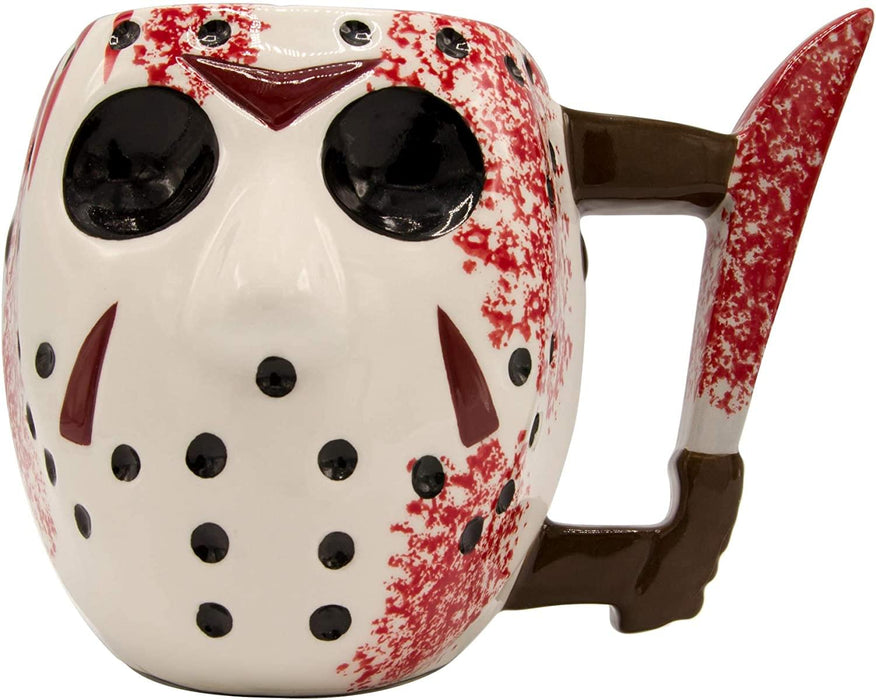 Friday the 13th Jason's Mask 3D Sculpted Ceramic Mug | Holds 20 Ounces
