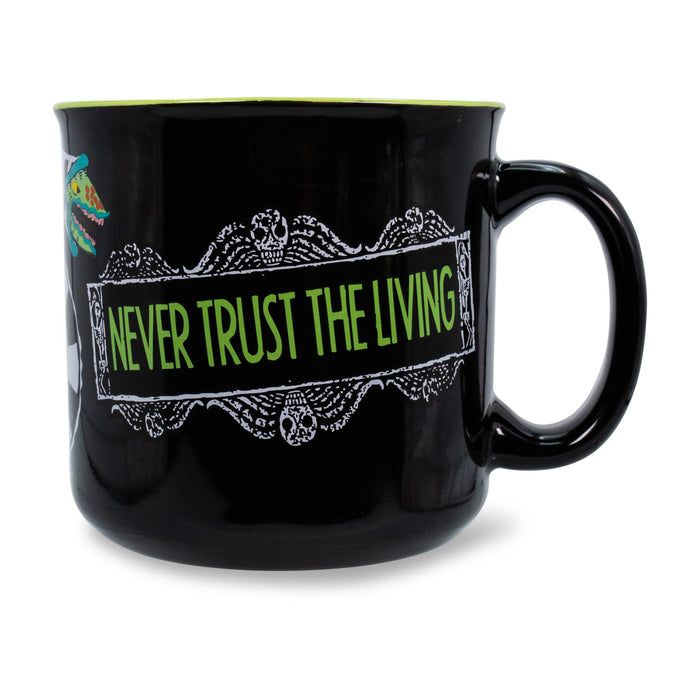 Beetlejuice "Never Trust the Living" Ceramic Camper Mug | Holds 20 Ounces