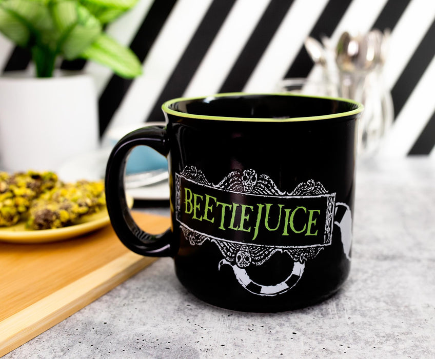 Beetlejuice "Never Trust the Living" Ceramic Camper Mug | Holds 20 Ounces