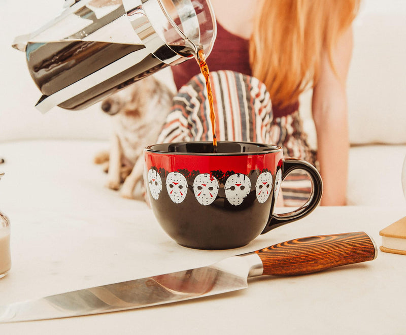 Friday the 13th Jason Mask Legacy Ceramic Soup Mug | Holds 24 Ounces product image 2 of 7