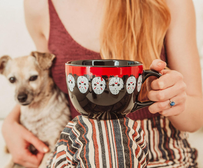 Friday the 13th Jason Mask Legacy Ceramic Soup Mug | Holds 24 Ounces product image 3 of 7