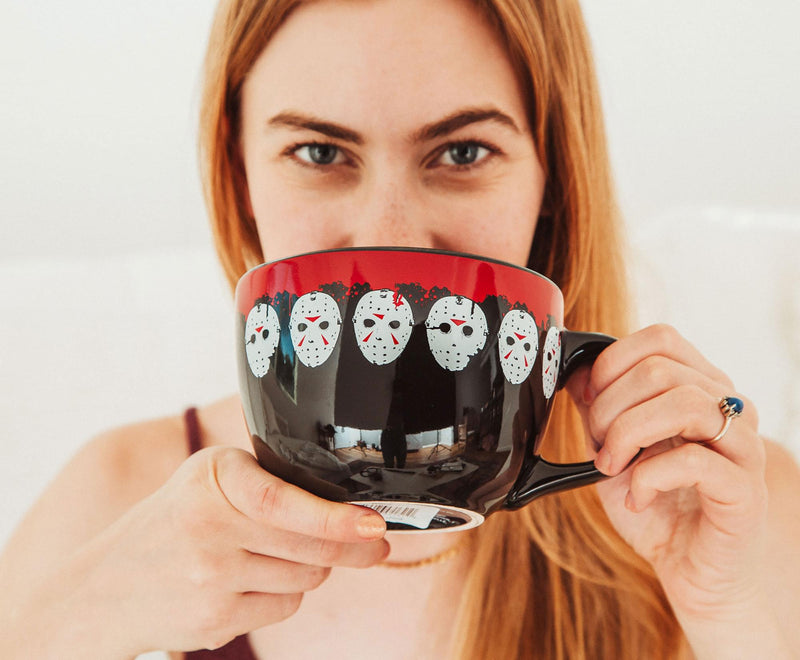 Friday the 13th Jason Mask Legacy Ceramic Soup Mug | Holds 24 Ounces product image 4 of 7