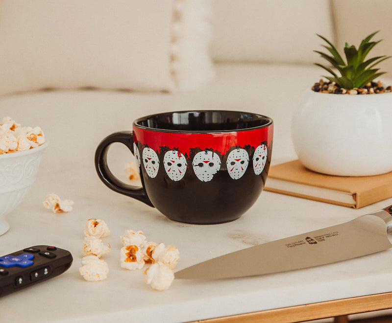 Friday the 13th Jason Mask Legacy Ceramic Soup Mug | Holds 24 Ounces product image 6 of 7