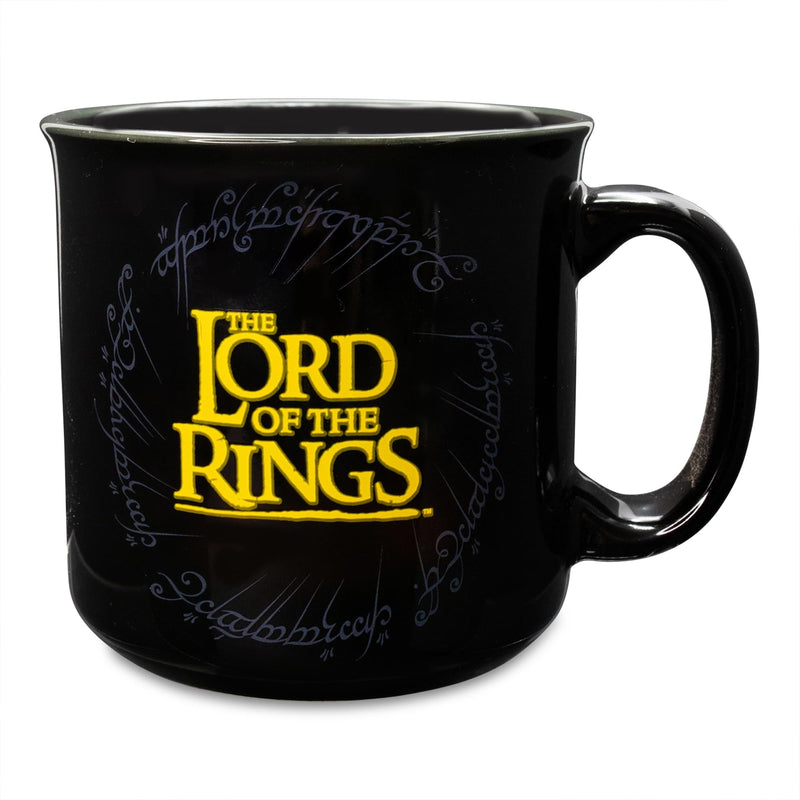 The Lord Of The Rings Gondor Black Ceramic Camper Mug | Holds 20 Ounces product image