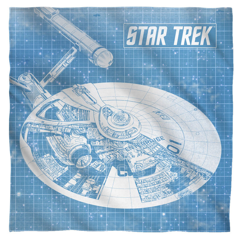 Bandana featuring design named Star Trek - Enterprise Blueprint Bandana