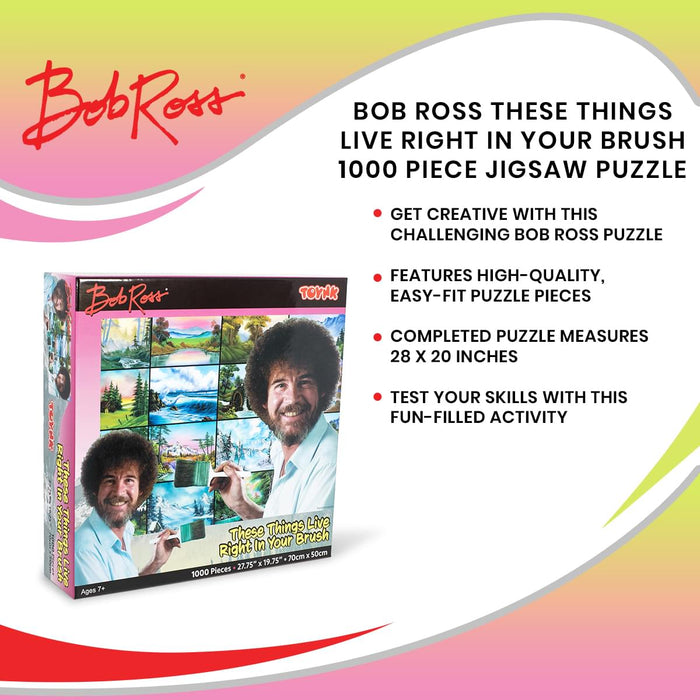Bob Ross These Things Live Right In Your Brush 1000 Piece Jigsaw Puzzle