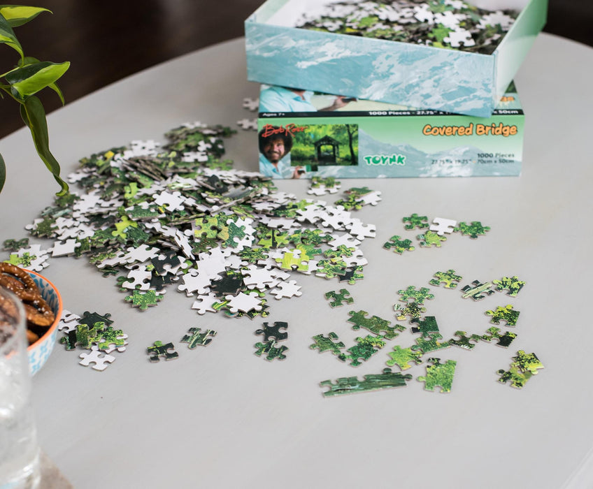 Bob Ross Covered Bridge Nature Puzzle | 1000 Piece Jigsaw Puzzle