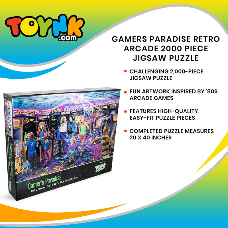 Gamers Paradise '80s Retro Arcade 2000 Piece Jigsaw Puzzle