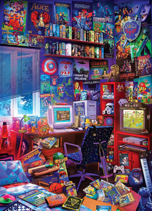 '90s Game Room Pop Culture 1000 Piece Jigsaw Puzzle By Rachid Lotf