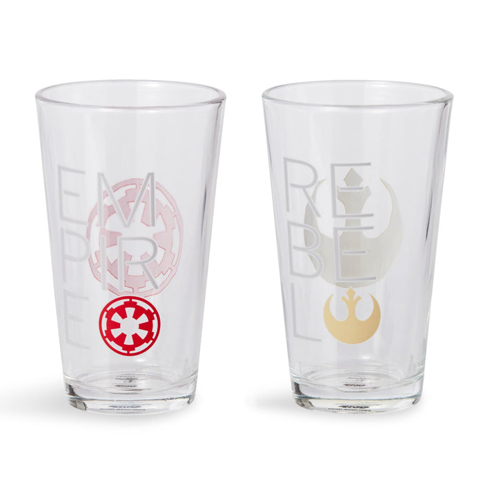 Star Wars Rebel & Empire Logos 16oz Pint Glass Set 2