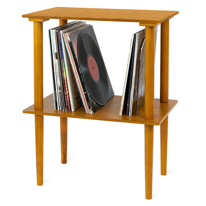 Victrola Wooden Record Stand - Mahogany Storage Cabinet For Vinyl Records & Music Centers
