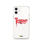 Black iPhone case with red dripping "Svengoolie" logo and three white bats, plus a small yellow MeTV logo at the bottom.