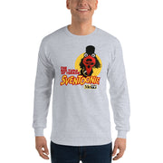 Heather gray long-sleeve shirt with graphic of a red puppet wearing a top hat, text "THE RED TUNA OF TERROR SVENTOONIE" and "MeTV" logo.