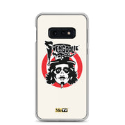 Cream Samsung case featuring the Svengoolie face logo with the text 'Svengoolie' in black above a red circle, with a small MeTV logo at the bottom.