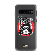 Gray Samsung case featuring the Svengoolie face logo with the text 'Svengoolie' in black above a red circle, with a small MeTV logo at the bottom.