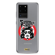 Gray Samsung case featuring the Svengoolie face logo with the text 'Svengoolie' in black above a red circle, with a small MeTV logo at the bottom.
