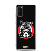 Black Samsung case featuring the Svengoolie face logo with the text 'Svengoolie' in black above a red circle, with a small MeTV logo at the bottom.