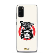 Cream Samsung case featuring the Svengoolie face logo with the text 'Svengoolie' in black above a red circle, with a small MeTV logo at the bottom.