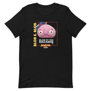 Black t-shirt with pink Blob E. Blob character wearing a blue cap, text reading "BLOB E. BLOB" and "BLOB OF THE MACABRE", plus Sventoonie and MeTV logos